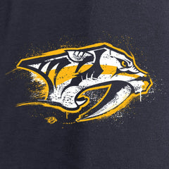 Nashville Predators Women's Splatter Logo V-Neck Long Sleeve T-Shirt Navy