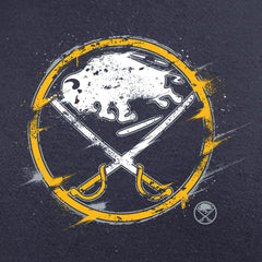 Buffalo Sabres Splatter Logo Long Sleeve T-Shirt Navy