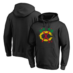 Chicago Blackhawks Splatter Logo Pullover Hoodie Black