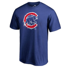 Chicago Cubs Splatter Logo T-Shirt - Royal
