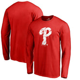 Philadelphia Phillies Splatter Logo Long Sleeve T-Shirt - Red