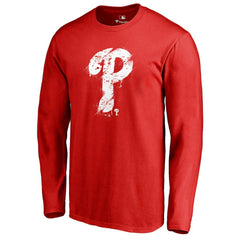 Philadelphia Phillies Splatter Logo Long Sleeve T-Shirt - Red