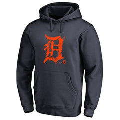 Detroit Tigers Splatter Logo Pullover Hoodie - Navy