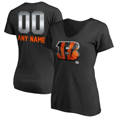 Cincinnati Bengals Women's Personalized Midnight Mascot T-Shirt - Black for sale