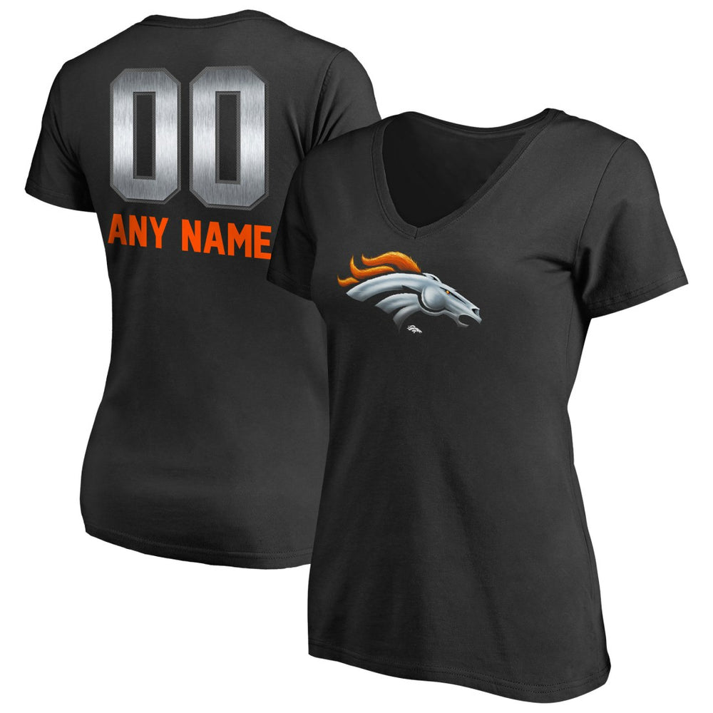 Denver Broncos Women's Personalized Midnight Mascot T-Shirt - Black discount