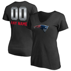 New England Patriots Women's Personalized Midnight Mascot T-Shirt - Black cheap
