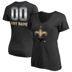 New Orleans Saints Women's Personalized Midnight Mascot T-Shirt - Black on sale