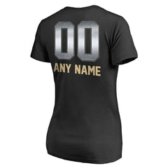 New Orleans Saints Women's Personalized Midnight Mascot T-Shirt - Black on sale
