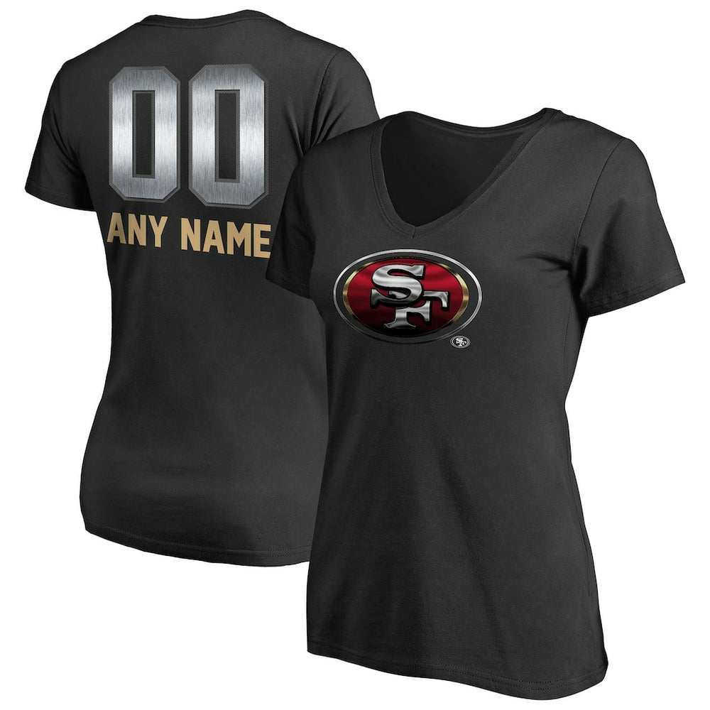 San Francisco 49ers Women's Personalized Midnight Mascot T-Shirt - Black sale