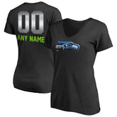 Seattle Seahawks Women's Personalized Midnight Mascot T-Shirt - Black cheap