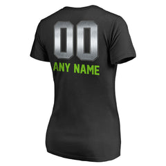 Seattle Seahawks Women's Personalized Midnight Mascot T-Shirt - Black cheap