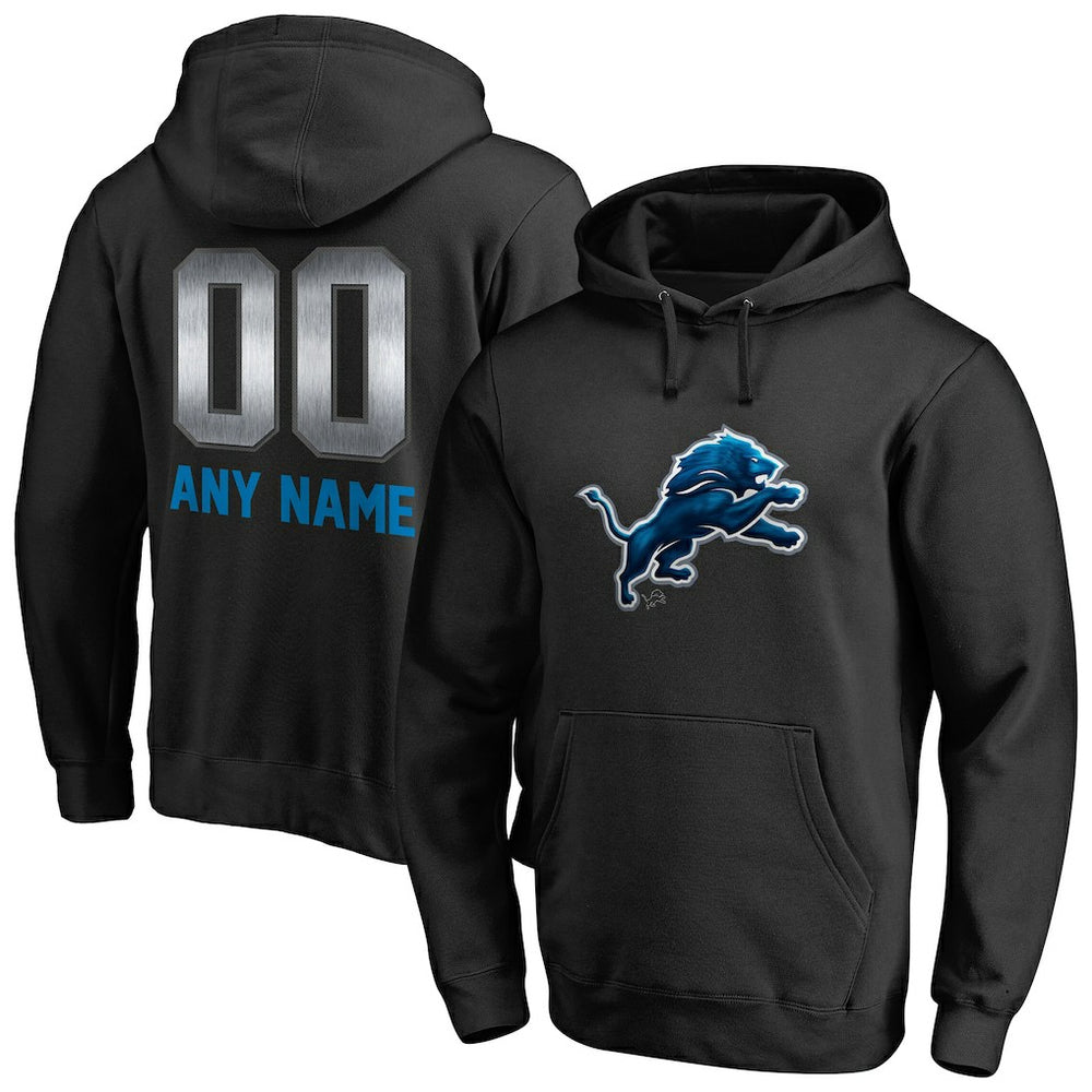 Detroit Lions Personalized Midnight Mascot Pullover Hoodie - Black discount