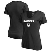 Las Vegas Raiders Women's Vintage Team Lockup V-Neck T-Shirt - Black for sale