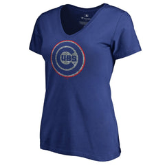 Chicago Cubs Women's Static Logo V-Neck T-Shirt - Royal