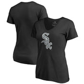 Chicago White Sox Women's Static Logo V-Neck T-Shirt - Black