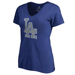 Los Angeles Dodgers Women's Static Logo V-Neck T-Shirt - Royal