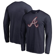 Atlanta Braves Static Logo Long Sleeve T-Shirt - Navy