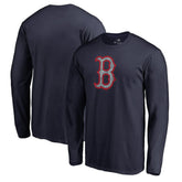 Boston Red Sox Static Logo Long Sleeve T-Shirt - Navy