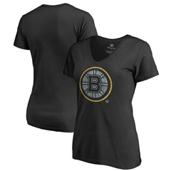 Boston Bruins Women's Static Logo V-Neck T-Shirt Black