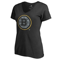 Boston Bruins Women's Static Logo V-Neck T-Shirt Black