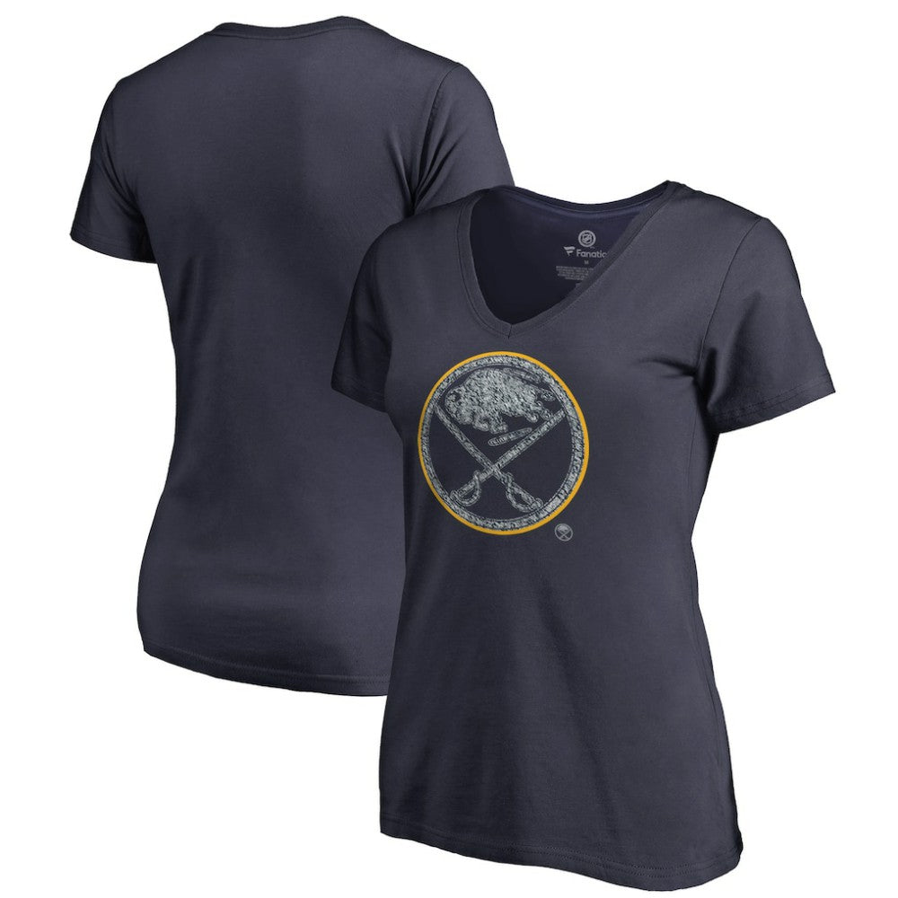 Buffalo Sabres Women's Static Logo V-Neck T-Shirt Navy