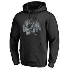 Chicago Blackhawks Static Logo Pullover Hoodie Black