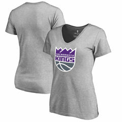 Sacramento Kings Women's Primary Logo V-Neck T-Shirt - Ash cheap