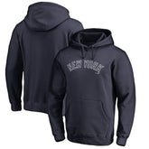 New York Yankees Official Wordmark Fitted Pullover Hoodie - Navy