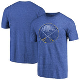 Buffalo Sabres Throwback Vintage Logo Tri-Blend T-Shirt Royal