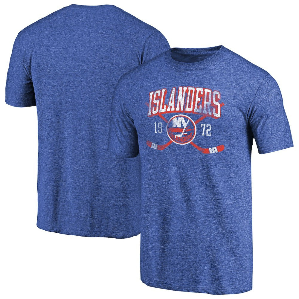 New York Islanders Vintage Collection Line Shift Tri-Blend T-Shirt Royal