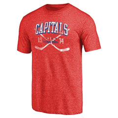 Washington Capitals Vintage Collection Line Shift Tri-Blend T-Shirt Red