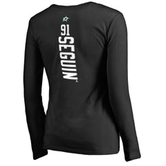 Tyler Seguin Dallas Stars Women's Backer Name & Number Slim Fit Long Sleeve V-Neck T-Shirt Black