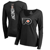 Travis Konecny Philadelphia Flyers Women's Backer Name & Number Slim Fit Long Sleeve V-Neck T-Shirt Black