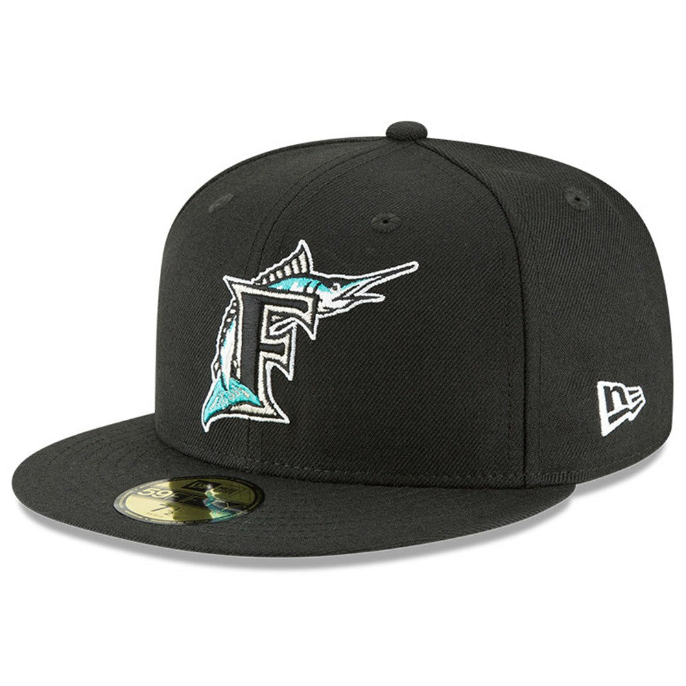 Florida Marlins Cooperstown Collection Wool 59FIFTY Fitted Hat - Black | New Era