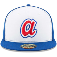 Atlanta Braves Cooperstown Collection 59FIFTY Fitted Hat - White/Royal | New Era