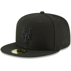 New York Mets Primary Logo Basic 59FIFTY Fitted Hat - Black | New Era