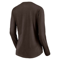 San Diego Padres Women's Cooperstown Collection Wahconah Long Sleeve V-Neck T-Shirt - Brown