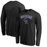 Colorado Rockies Team Lockup Long Sleeve T-Shirt - Black