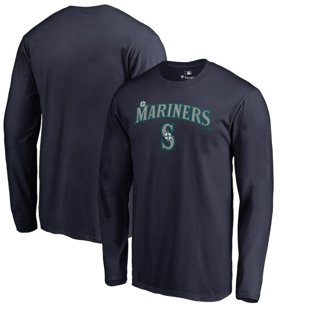 Seattle Mariners Team Lockup Long Sleeve T-Shirt - Navy