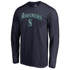 Seattle Mariners Team Lockup Long Sleeve T-Shirt - Navy