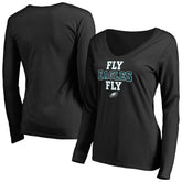 Philadelphia Eagles Women's Hometown Collection Fly Eagles Fly Long Sleeve T-Shirt - Black discount