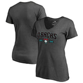 Arizona Diamondbacks Women's Hometown Collection Snakeskin V-Neck T-Shirt - Heathered Gray