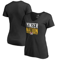 Pittsburgh Pirates Women's Hometown Collection Yinzer Nation V-Neck T-Shirt - Black