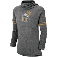 New Orleans Saints Women's Historic Marks Long Sleeve Tri-Blend Funnel Sweatshirt - Black | Nike for sale