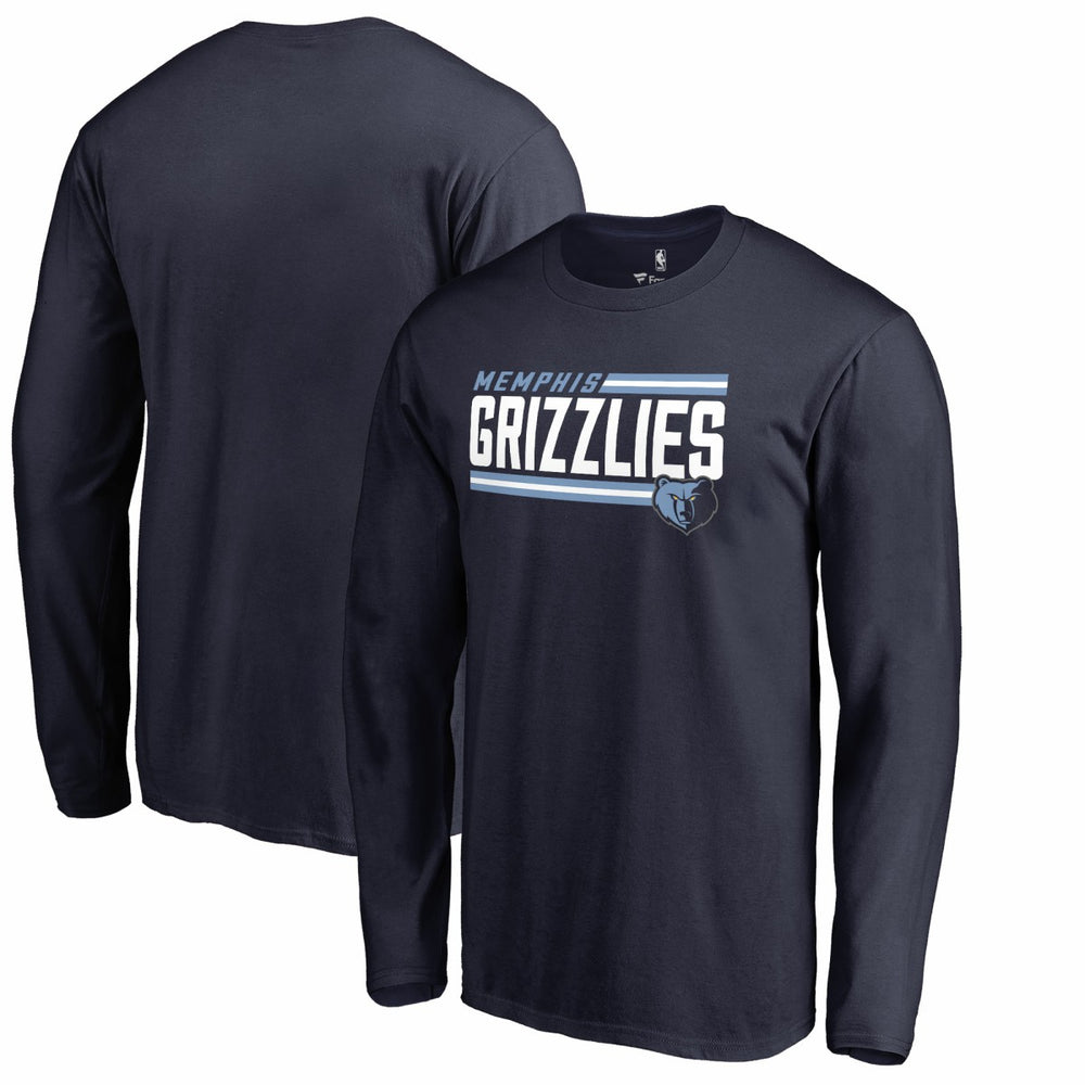 Memphis Grizzlies Onside Stripe Long Sleeve T-Shirt - Navy for sale