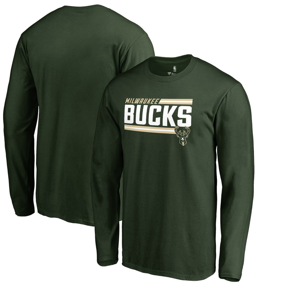 Milwaukee Bucks Onside Stripe Long Sleeve T-Shirt - Hunter Green sale
