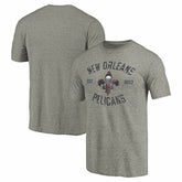 New Orleans Pelicans Team Heritage Tri-Blend T-Shirt - Gray on sale