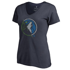 Minnesota Timberwolves Women's X-Ray Slim Fit V-Neck T-Shirt - Navy discount