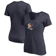 Oklahoma City Thunder Women's X-Ray Slim Fit V-Neck T-Shirt - Navy discount