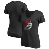 Portland Trail Blazers Women's X-Ray Slim Fit V-Neck T-Shirt - Black on sale